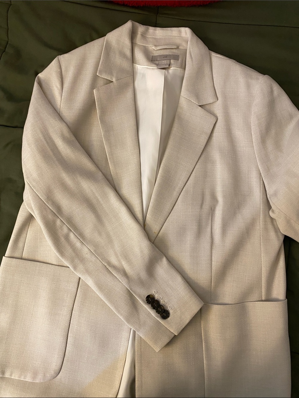 H&M Cream Single-Breasted Blazer